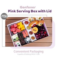 Boîte de service pour pâtisserie en carton robuste, plateau de nourriture assorti avec couvercle, plateaux de traiteur remplis de manière stable pour les voyages et les fêtes