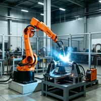 Robot de soudage KUKA KR 10 R1440, portée 1420 mm avec positionneur rotatif, poste de travail robotisé pour soudage à l'arc, robot industriel 6 axes