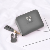 Dompet koin ritsleting wanita terlaris Dompet Clutch pendek Matte antik Solid