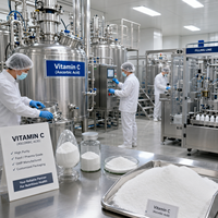 Vitamine C Acide Ascorbique CAS 50-81-7 Poudre Qualité Alimentaire Soutien Immunitaire Antioxydant Santé de la Peau Complément Alimentaire Matière Première