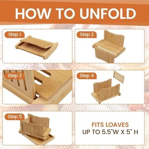 เครื่องตัดขนมปังไม้ไผ่แบบพับได้ 5.5 นิ้ว กว้าง x 5 นิ้ว สูง อุปกรณ์ทำขนม - Product Image 1