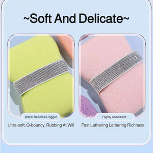 Sac à savon, éponge de bain, boule de bain ménagère, outil de nettoyage, ne se désintègre pas, fleur de bain super douce pour femmes, moussante - Product Image 4