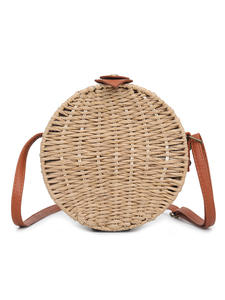 กระเป๋าฟางทรงกลมขนาดเล็กสำหรับผู้หญิง2025สำหรับเดินทางช้อปปิ้งชายหาด - Product Image 5