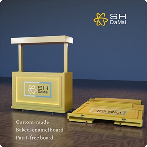 Tùy Chỉnh Bền Bằng Gỗ Hiển Thị Giỏ Hàng Có Thể Gập Lại & Các Bên Thực Phẩm Di Động Gian Hàng Thị Trường Gian Hàng Bán Hàng Di Động Đứng Thực Phẩm Giỏ Hàng - Product Image 5