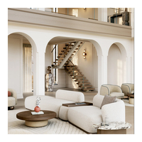 Escalier droit pour villa et appartement, marches en bois et verre, escalier mono-poutre, garde-corps en verre, support de marche en poutre d'acier, durable