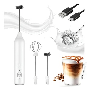 Mousseur à lait électrique 3 vitesses rechargeable par USB pour le café et le fouettage du lait - Product Image 1