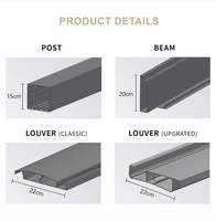 AuVersatile Pergola Bioclimatique pour Patio, Trois Modes d'Utilisation (Application/Télécommande/Manuel), Angles des Lames Personnalisables, Design Moderne Noir pour Balcon