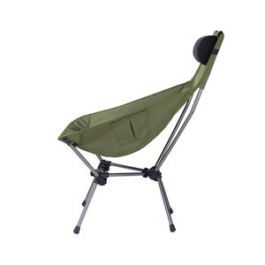 Chaise pliante portable de camping personnalisée pour l'extérieur, chaise de randonnée à dossier haut, ultralégère, avec poche latérale et appui-tête - Product Image 5