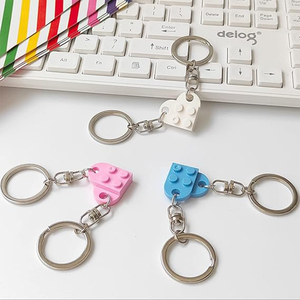 Ensemble de porte-clés de couple en forme de cœur, assortis, en briques artisanales de luxe, avec grande boucle à 8 griffes, coffret cadeau de haute qualité, livraison rapide, neuf couleurs - Product Image 6