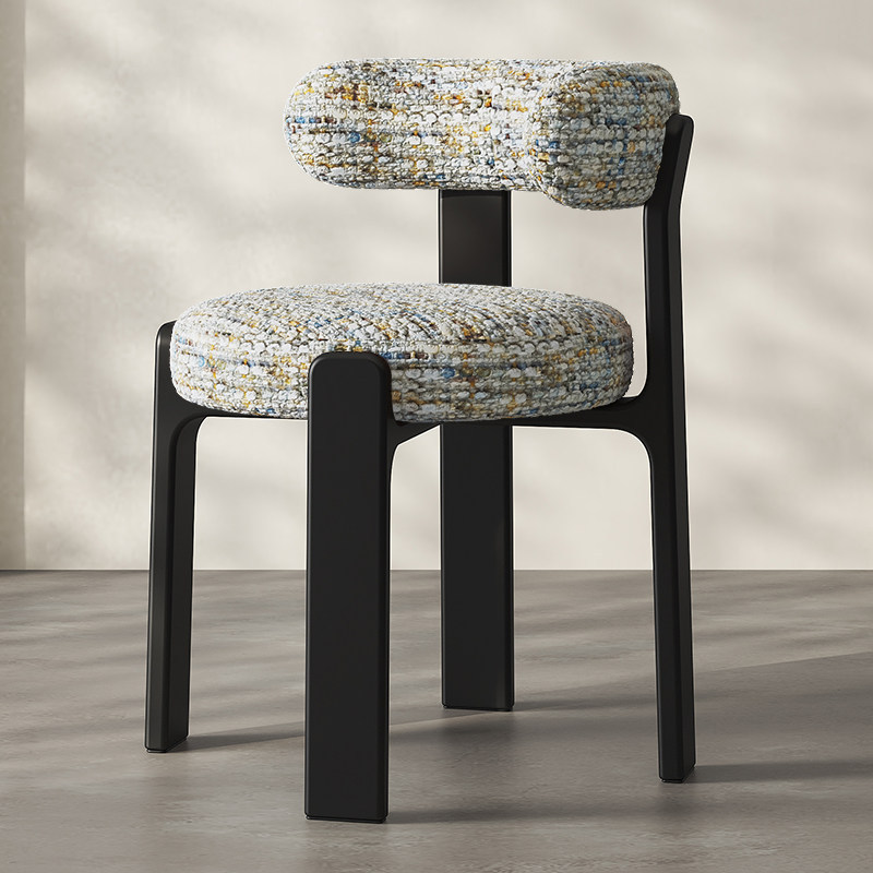 Black chenille fabric in three colors
