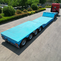 Chinesische Fabrik Maßgefertigter 15m Mechanisch Gefederter Faltbarer Gooseneck-Tieflader-Sattelanhänger für Schwerlasttransporte