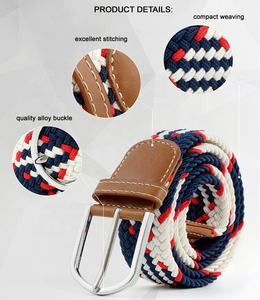 เข็มขัดผ้าถักแบบยืดหยุ่นหลากสี 60 สี สำหรับผู้หญิงและผู้ชาย ใช้กับกางเกงยีนส์ เล่นกอล์ฟ  รับสกรีนโลโก้ - Product Image 5