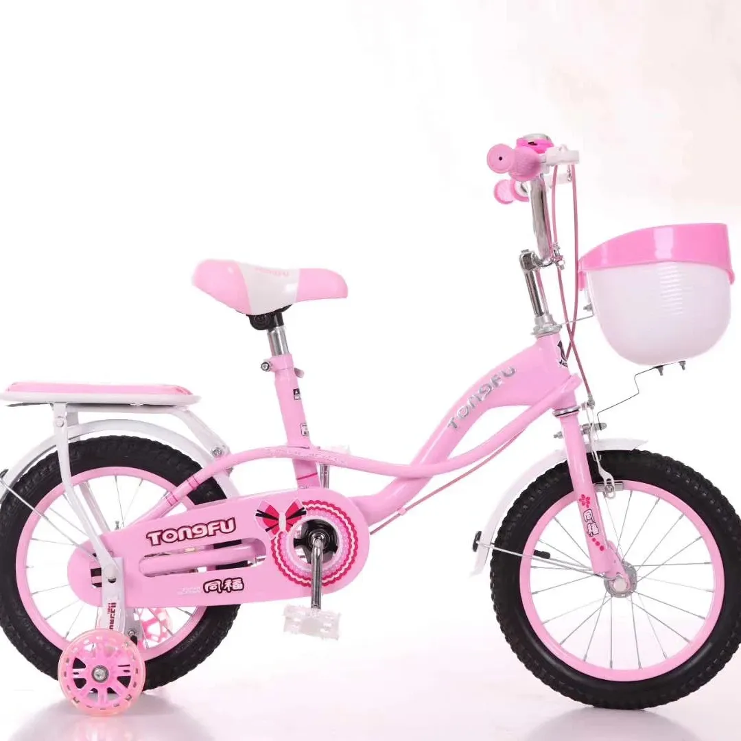 Sepeda anak laki-laki perempuan umur 3-7 tahun, sepeda kualitas tinggi dengan roda tambahan kursi boneka anak laki-laki perempuan usia 3-7 tahun