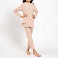 Burkini Modeste Personnalisé pour Enfants : Haut et Pantalon 2 Pièces, Maillot de Bain pour Femmes et Filles, Couleur Unie, Séchage Rapide, Longueur Intégrale, Tenue de Bain Musulmane