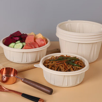 Boîte à lunch circulaire autoportante biodégradable et imperméable avec impression offset sur papier kraft, qualité alimentaire, pour sushis et plats à emporter