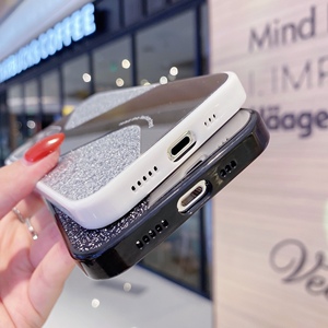 Luxury Glitterแต่งหน้ากระจกสําหรับโทรศัพท์ 15 13 12 11 Pro MAX XS XR Blingเลื่อมซิลิโคนฝาครอบโทรศัพท์กรณี - Product Image 3