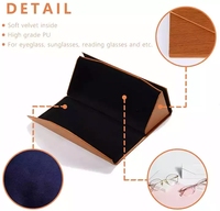 Étui triangulaire pliable magnétique en cuir PU avec Logo personnalisé, étui à lunettes de soleil pliable fait à la main