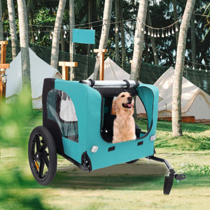 Cadre pliable personnalisable transporteurs de chiens remorque de camping-car à vélo avec roues de 16 pouces chariot utilitaire pliant poussette pour animaux de compagnie OEM - Product Image 1
