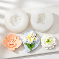 Moule en silicone 3D AK pour orchidées, bougies parfumées, savons faits main, fleurs d'iris, décoration de gâteaux, jasmin, glaces et chocolats