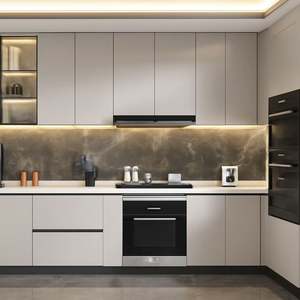 Muebles de Cocina Modernos Sin Tiradores SANTOPOVA, Zonas de Almacenamiento de Madera Contrachapada de Primera Calidad con Acabado Lacado - Product Image 1