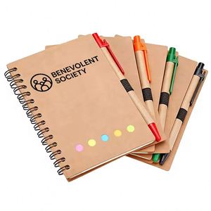 Libretas Promocionales con Bolígrafo y Logotipo Personalizado para la Sociedad Benéfica de Masones, Libreta Kraft con Bolígrafo, Notas Adhesivas, Libreta Espiral - Product Image 1