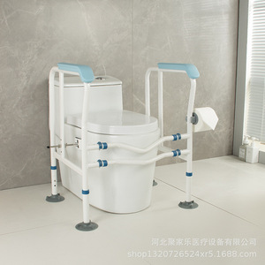 Toilet Grab Bar Carbon Steel Anti Slip Folding No <b>Drilling</b> Required For Elderly Bathroom Safety Equipment - Product Image 3