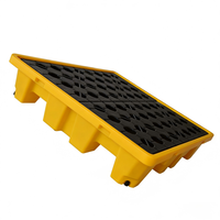 Paleta de HDPE de Doble Cara a Prueba de Fugas, Diseño de 2 y 4 Barriles, para Uso Industrial en Almacenes y Cámaras Frigoríficas