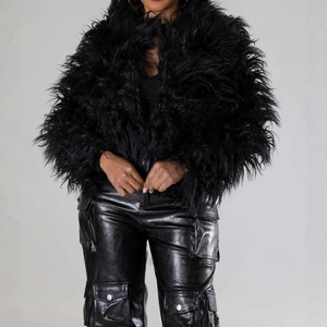 Nuovi Cappotti Corti Sexy alla Moda per Donne, Cardigan in Finta <span class=keywords><strong>Pelliccia</strong></span>, Tinta Unita, Taglie Grandi, Cappotti in Peluche per Donne - Product Image 4