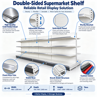 Étagères de supermarché double face, rayonnages de présentation pour la vente au détail, étagères d'îlot pour épicerie, système d'étagères métalliques réglables pour magasin