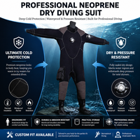 Combinaison de plongée à eau froide en néoprène 5 mm imperméable, modèle d'entrée de gamme, avec fermeture éclair dorsale, logo frontal, poches pour genouillères