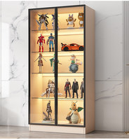 Vitrine de présentation en verre sur mesure de luxe avec éclairage LED |   Vitrine pour figurines de collection avec cadre en aluminium pour la maison et les magasins