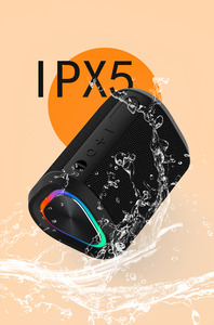 Mini haut-parleur TWS sans fil, étanche IPX6, pour l'extérieur, avec lumière RGB colorée, portable, en tissu - Product Image 4