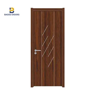 Baodu fashion pvc wooden door glass kitchen door design other home furniture portes en bois