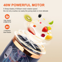 Mini Blender Mixeur Portable pour Smoothies 400ml, Presse-Agrumes Personnel USB, Petit Mixeur de Fruits