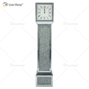 <span class=keywords><strong>Horloge</strong></span> à pendule élégante en argent avec diamants écrasés, style européen, <span class=keywords><strong>horloge</strong></span> à miroir, <span class=keywords><strong>horloge</strong></span> à pendule élégante en argent pour salon - Product Image 2