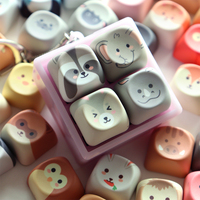 Divers types de capuchons de touches en plastique pour clavier, avec motifs chien/chat/anime, type fidget clicker, porte-clés, jouet anti-stress, cadeau