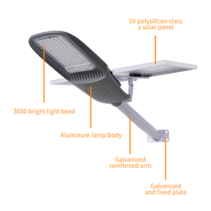 Lampe solaire de rue <span class=keywords><strong>rechargeable</strong></span> pour extérieur 300W 500W 800W 1000W Lampe solaire de rue à éclairage crépusculaire avec panneau solaire - Product Image 5
