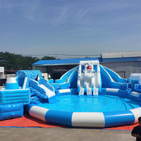 Toboggans gonflables géants pour parc aquatique d'amusement avec piscine Toboggans gonflables à vendre