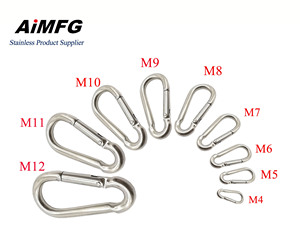 Heavy Duty Carabiner Keychain Round Oval Ring Climbing Carabiner Clip Stainless Steel Snap Hook Carabiner Hook for Dog Bag Horse
