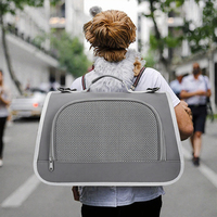 Sac à dos de transport semi-circulaire classique en tissu Oxford écologique avec fermeture éclair, capacité 5 kg, pour chiens et chats
