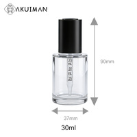 Flacon en verre vide pour huiles essentielles avec bouchon à pression noir, cylindre transparent rechargeable 10ml 20ml 30ml pour parfum et sérum
