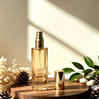 Flacon pulvérisateur en verre vide rechargeable, atomiseur à pompe, parfum, brume fine, cosmétiques transparents, voyage, bouchon métallique, logo personnalisé, OEM