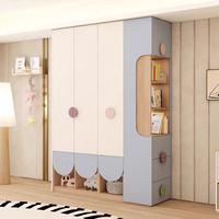 Armoire moderne pour enfants sur mesure avec tiroirs et étagères, meuble de rangement pour chambre à coucher, fournisseur de meubles OEM ODM