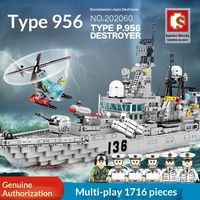 Blocs de construction Senbao, modèle assemblé de la frégate guidée Shandong Ship-956, modèle militaire pour adultes 202060