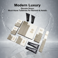 Ensemble de fournitures hôtelières de luxe personnalisées : Kit de voyage avec brosse à dents, kit de rasage, bonnet de douche, kit de shampoing hydratant, kit hôtelier jetable