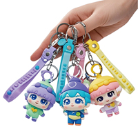 Personnalisé Coloré Lumineux 3D PVC Anime Jouet Porte-clés Mignon Mousqueton En Caoutchouc De Silicone Personnage De Dessin Animé Animal Conception En Plastique