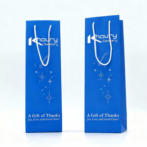 Подарочные пакеты из черной крафт-бумаги для вина, с возможностью переработки, с индивидуальным логотипом, недорогие, для одной бутылки красного вина, класса люкс - Product Image 5