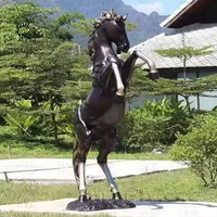 BLVE personnalisé décoratif extérieur en métal Animal laiton Statue coulée Bronze saut cheval Sculpture