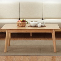 Table à manger carrée rectangulaire en bois massif, table basse de salon au style simple