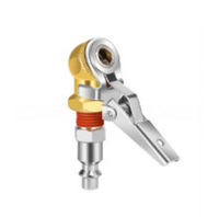 4 PCS Brass Tire Air Chuck 1/4 NPT Quick Connect Clamp-On Sealed Ball Valve PTFE Seal Pneumatic Tools Accessories Inflator